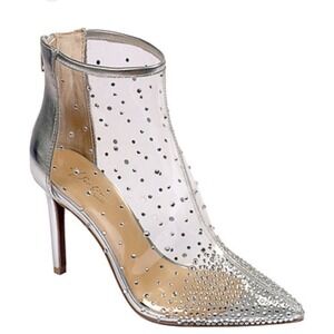 Thalia Sodi Rubii Clear Vinyl Booties Rhinestone‎ Stiletto Cosplay Sz 8.5